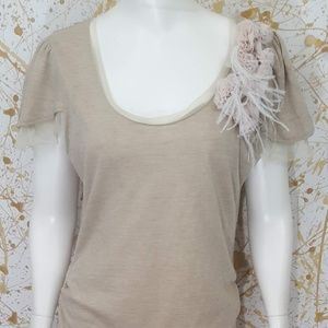 Luluvia cap sleeve ruched sides embellished Large